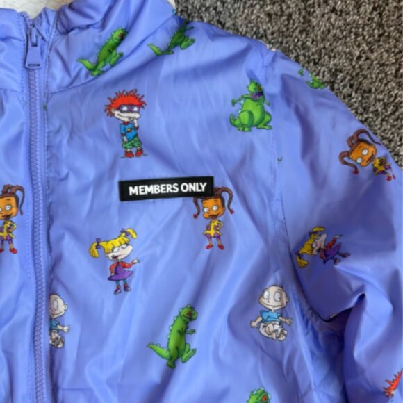 Members Only x Nickelodeon Rugrats Purple Puffer Jacket (Junior L) Sherpa Lined - Picture 2 of 4